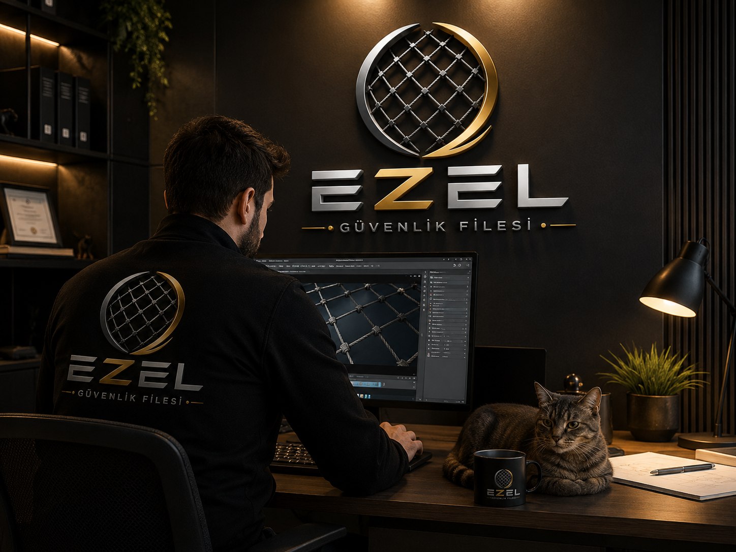 Ezel Güvenlik Filesi kurumsal ofis ve marka kimliği